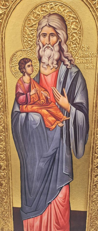 Sv. Simeon Bogoprimac -Ikona 60x22cm-24K pozlata-Ljiljana Milinkovic - Image 3