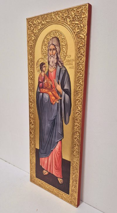 Sv. Simeon Bogoprimac -Ikona 60x22cm-24K pozlata-Ljiljana Milinkovic - Image 4