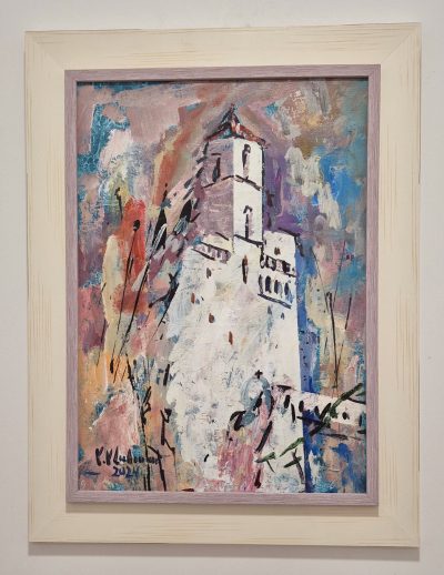 Vojo Vlahovic -ulje na platnu - 72x55cm - Manastir Ostrog - Image 2