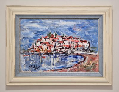 Vojo Vlahovic -ulje na platnu -70x53cm - Sveti Stefan - Image 2