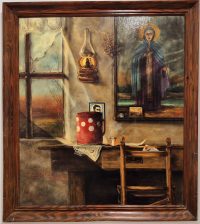 Slobodan Karadzic Kanesl- ulje na speru 1979god. - 90x80cm 