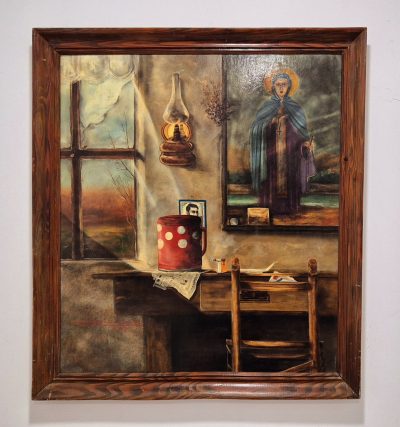 Slobodan Karadzic Kanesl- ulje na speru 1979god. - 90x80cm  - Image 2