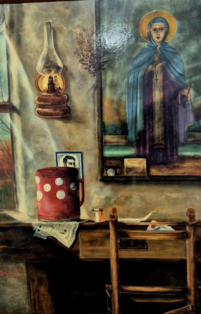 Slobodan Karadzic Kanesl- ulje na speru 1979god. - 90x80cm  - Image 4