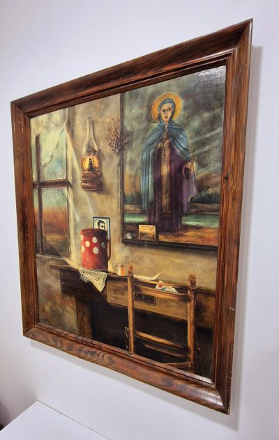 Slobodan Karadzic Kanesl- ulje na speru 1979god. - 90x80cm  - Image 6