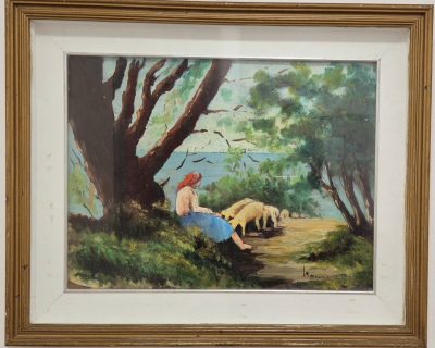 Stara prelepa italijanska slika - ulje na platnu 53x44cm