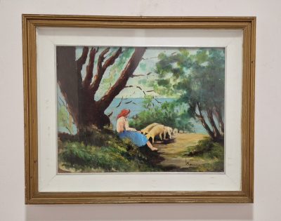 Stara prelepa italijanska slika - ulje na platnu 53x44cm - Image 2