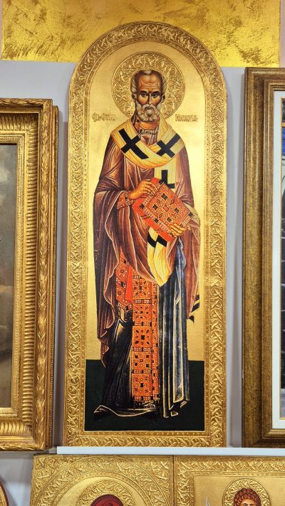 Sv. Nikola -Ikona 110x40cm-24K - Ljiljana Milinkovic - Ogromna! - Image 6
