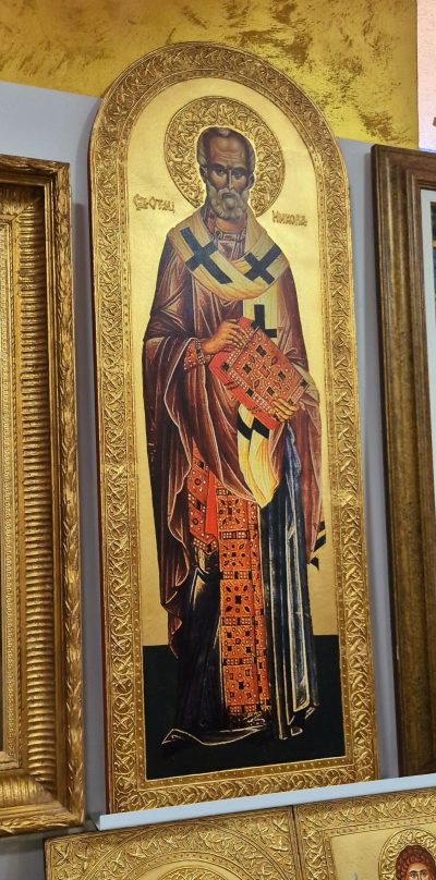 Sv. Nikola -Ikona 110x40cm-24K - Ljiljana Milinkovic - Ogromna! - Image 4