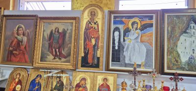 Sv. Nikola -Ikona 110x40cm-24K - Ljiljana Milinkovic - Ogromna! - Image 2