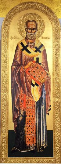 Sv. Nikola -Ikona 110x40cm-24K - Ljiljana Milinkovic - Ogromna!