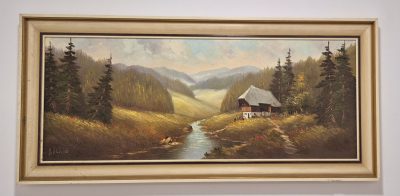 Vrhunska stara slika - ulje na platnu -112x52cm-potpisana-11 - Image 2