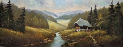 Vrhunska stara slika - ulje na platnu -112x52cm-potpisana-11 - Image 4