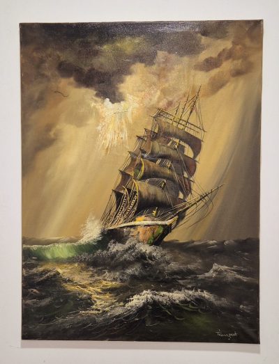 Vrhunska stara slika - ulje na platnu-80x60cm-potpisana-14 - Image 2
