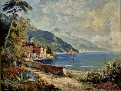 Vrhunska stara slika - ulje na platnu-70x60cm-potpisana-19 - Image 4