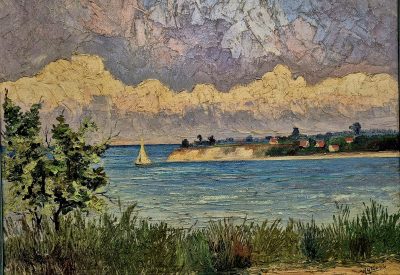Vrhunska stara slika - ulje na lesonitu-80x65cm-potpisana-20 - Image 4