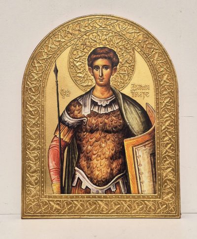 Sv. Dimitrije-Ikona 45x35cm-24K pozlata-Ljiljana Milinkovic - Image 4