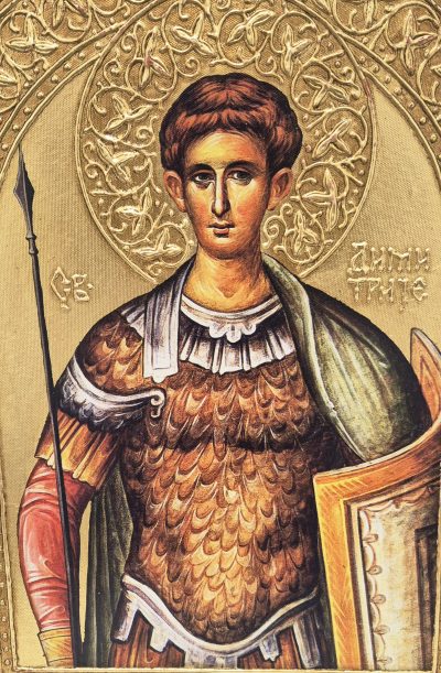 Sv. Dimitrije-Ikona 45x35cm-24K pozlata-Ljiljana Milinkovic - Image 3
