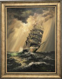 Vrhunska stara slika - ulje na platnu-95x75cm-potpisana-14