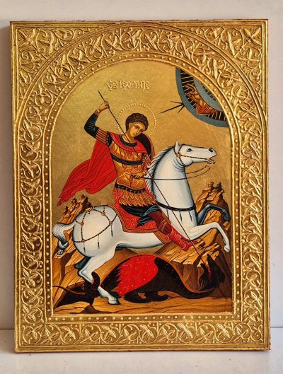 Sv. Djordje-Ikona 45x35cm-24K pozlata-Ljiljana Milinkovic - Image 5