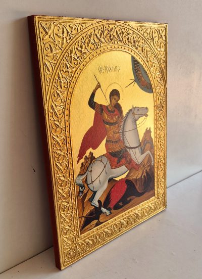 Sv. Djordje-Ikona 45x35cm-24K pozlata-Ljiljana Milinkovic - Image 4
