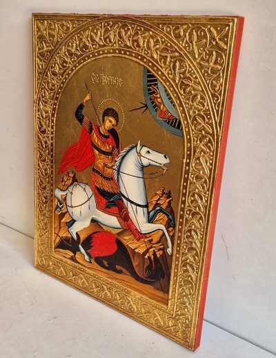 Sv. Djordje-Ikona 45x35cm-24K pozlata-Ljiljana Milinkovic - Image 3