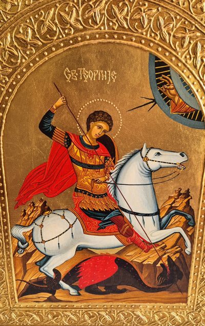 Sv. Djordje-Ikona 45x35cm-24K pozlata-Ljiljana Milinkovic - Image 2
