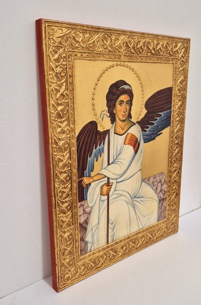 Beli Andjeo-Ikona 45x35cm-24K pozlata-Ljiljana Milinkovic  - Image 3