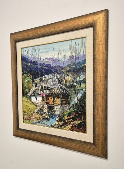 Djordje Stanic - ulje na lesonitu  62x62cm - Stara vodenica - Image 3