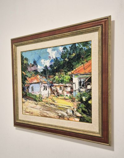 Djordje Stanic - ulje na platnu 68x58cm - Seoski pejzaz - Image 3