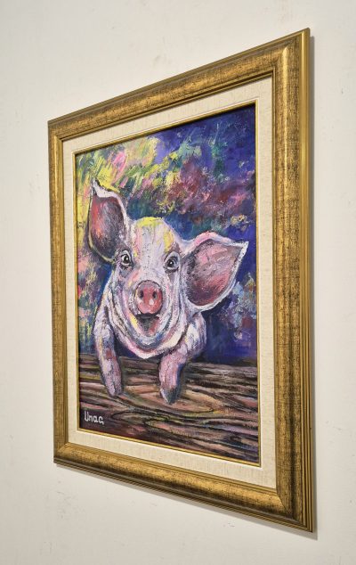 Dragan Mladenovic Unac -ulje na lesonitu-53x43- Prase - Image 3