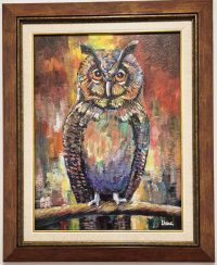 Dragan Mladenovic Unac -ulje na lesonitu-53x43- Sova