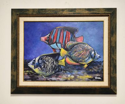 Dragan Mladenovic Unac -ulje na lesonitu-53x43- Ribe - Image 2
