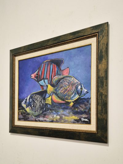Dragan Mladenovic Unac -ulje na lesonitu-53x43- Ribe - Image 3
