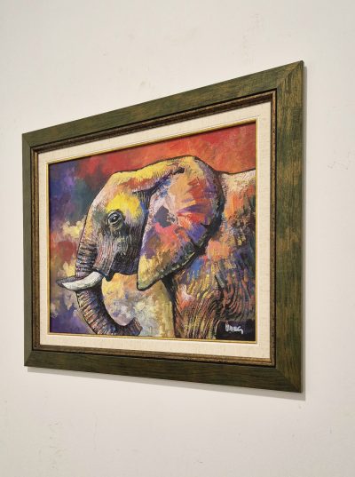 Dragan Mladenovic Unac -ulje na lesonitu-53x43- Slon - Image 3