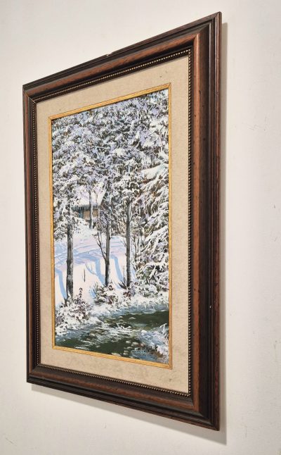 Miroslav Radovic -ulje na platnu - 70x50cm - Zimski pejzaz - Image 3