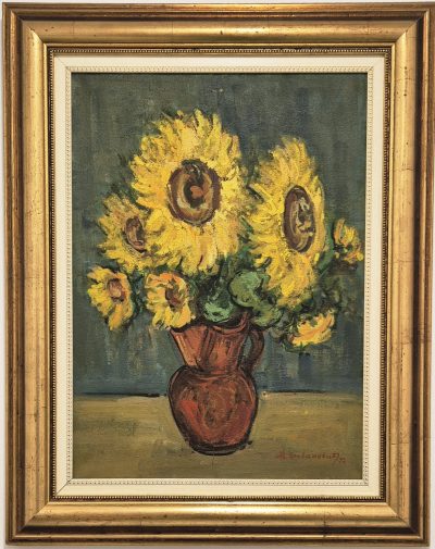 Zivojin Stevanovic - ulje na platnu 1973god - 88x70cm - Suncokreti