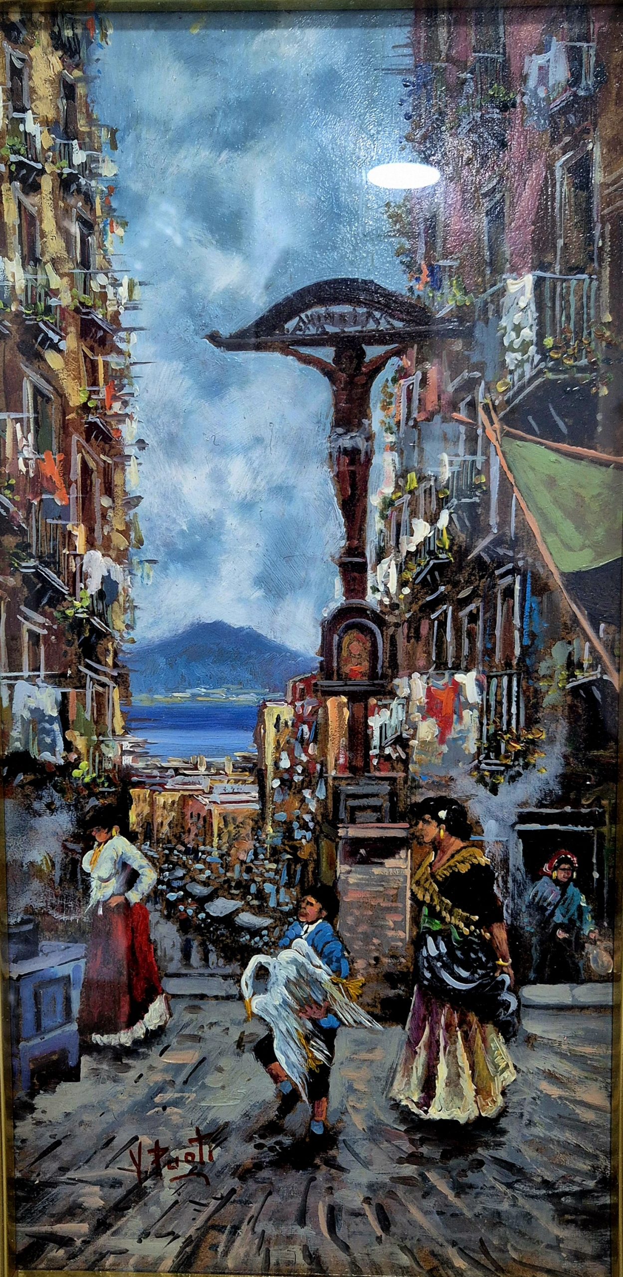 Izvanredna stara Italijanska slika ulje na platnu 55x36 - 2 - Image 3