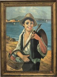 Izvanredna stara Italijanska slika ulje na platnu 80x60 - 19