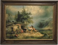 Prelepa stara slika repodukcija u autenticnom ramu - 2