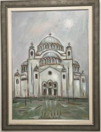 Miodrag Elezovic -ulje na platnu - 120x90cm - Hram Svetog Save